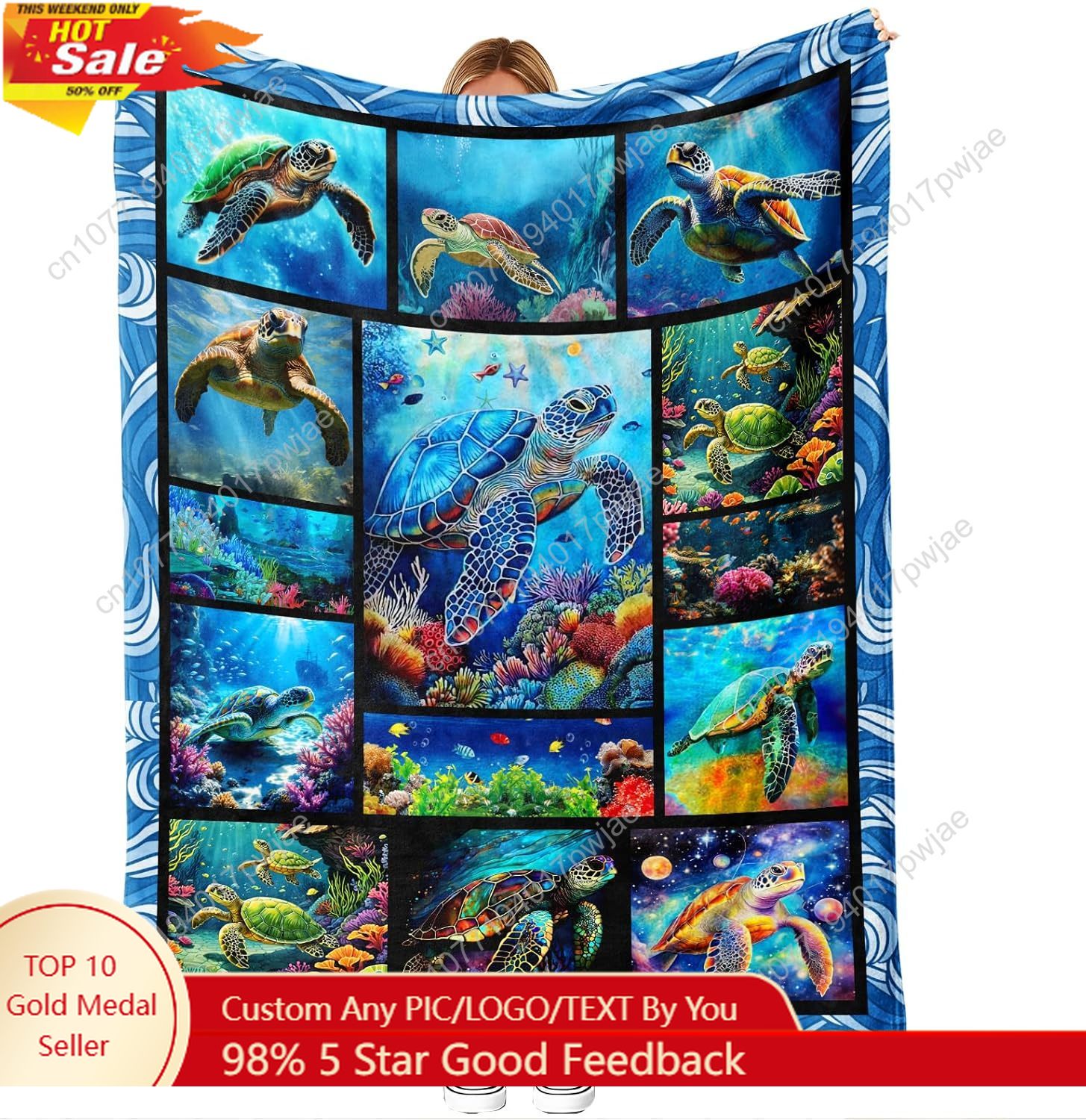 Home Textiles And Decor - Фланелевое одеяло с морской черепахой, мягкое