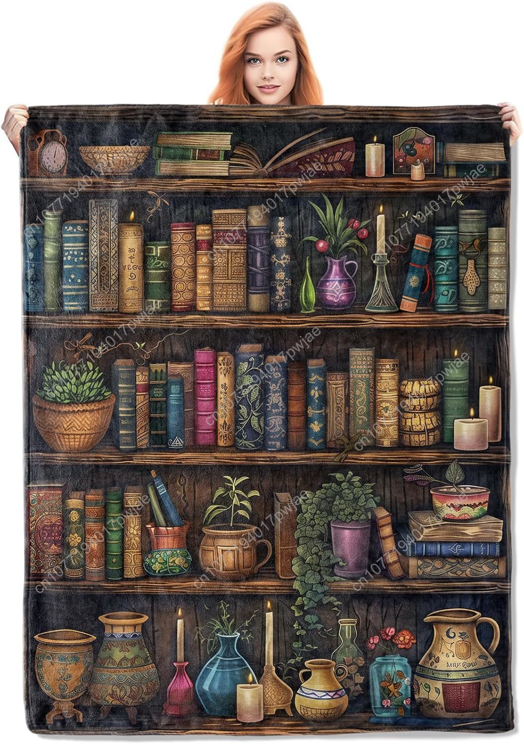 Home Textiles And Decor - Винтажное одеяло для книжной полки, флисовое