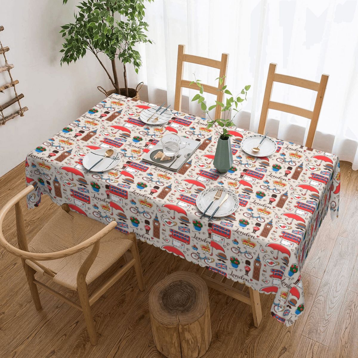 Home Textiles London - Прямоугольная скатерть с лондонским рисунком, водонепроницаемая